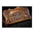 Handmade Walnut Backgammon Set with Noah's Ark Scene, Hornbeam Inlay and Ararat Outline, 60 cm