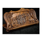 Handmade Walnut Backgammon Set with Noah's Ark Scene, Hornbeam Inlay and Ararat Outline, 60 cm