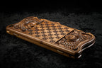Handmade Walnut Backgammon Set with Noah's Ark Scene, Hornbeam Inlay and Ararat Outline, 60 cm - photo 10