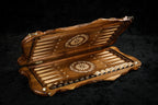Handmade Walnut Backgammon Set with Noah's Ark Scene, Hornbeam Inlay and Ararat Outline, 60 cm - photo 6