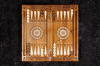 Handmade Walnut Chess and Backgammon Set with Ornamental Braid Pattern and Epoxy Resin, 60 cm - photo 9
