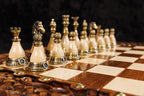 Handmade Walnut Chess and Backgammon Set with Ornamental Braid Pattern and Epoxy Resin, 60 cm - photo 12