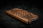 Handmade Walnut Backgammon Set with Rural Scene, Hornbeam Inlay and Ararat Outline, 60 cm - photo 9