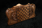 Handmade Walnut Backgammon Set with Rural Scene, Hornbeam Inlay and Ararat Outline, 60 cm - photo 4