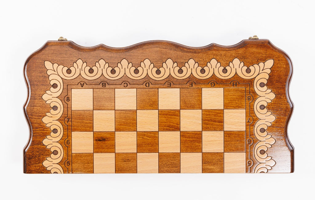 Handmade Walnut Chess and Backgammon Set with Armenian Ornament, 50 cm - photo 9