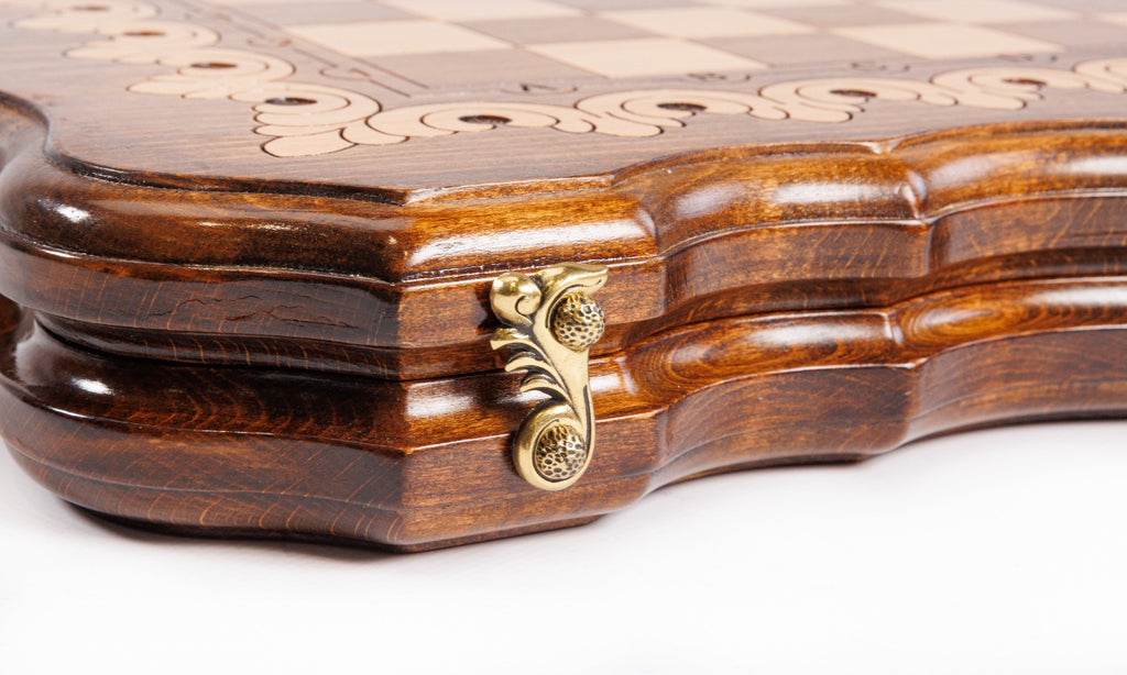 Handmade Walnut Chess and Backgammon Set with Armenian Ornament, 50 cm - photo 12