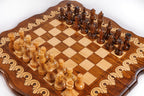 Handmade Walnut Chess and Backgammon Set with Armenian Ornament, 50 cm - photo 2