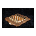 Handmade Walnut Chess and Backgammon Set with Ornamental Braid Pattern, 60 cm (Model 32101+63606)