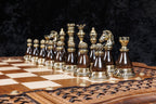 Handmade Walnut Chess and Backgammon Set with Ornamental Braid Pattern, 60 cm - photo 6