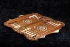 Handmade Walnut Chess and Backgammon Set with Ornamental Braid Pattern, 60 cm - photo 3
