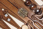 Handmade Walnut Chess and Backgammon Set with Ornamental Braid Pattern, 60 cm - photo 11