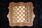 Handmade Walnut Chess and Backgammon Set with Ornamental Braid Pattern, 60 cm - photo 7