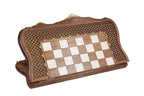 Handmade Walnut Chess and Backgammon Set with Ornamental Braid Pattern, 60 cm - photo 4