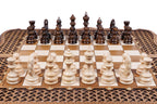 Handmade Walnut Chess and Backgammon Set with Ornamental Braid Pattern, 60 cm - photo 6