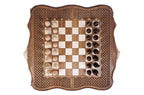 Handmade Walnut Chess and Backgammon Set with Ornamental Braid Pattern, 60 cm - photo 5