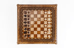 Handmade Walnut Square Chess Set with Bronze Legs, 40 cm - photo 3