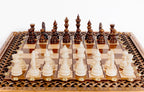 Handmade Walnut Square Chess Set with Bronze Legs, 40 cm - photo 4