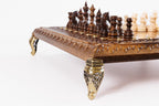Handmade Walnut Square Chess Set with Bronze Legs, 40 cm - photo 5