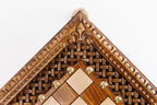 Handmade Walnut Square Chess Set with Bronze Legs, 40 cm - photo 8