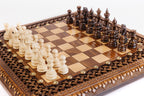 Handmade Walnut Square Chess Set with Bronze Legs, 40 cm - photo 2