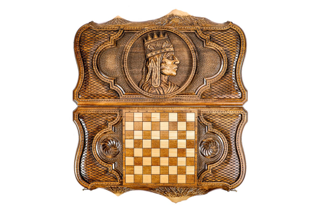 Handmade Wooden Backgammon Set with Tigran the Great and Ararat Outline, 60 cm - photo 6