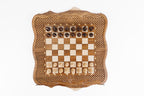 Handmade Walnut Chess and Backgammon Set with Ornamental Braid Pattern and Ararat Outline, 60 cm - photo 7