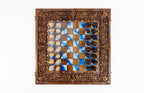 Handmade Walnut Chess and Backgammon Set with Ornamental Braid Pattern and Epoxy Resin, 60 cm - photo 5