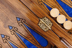 Handmade Walnut Chess and Backgammon Set with Ornamental Braid Pattern and Epoxy Resin, 60 cm - photo 12