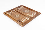 Handmade Walnut Chess and Backgammon Set with Ornamental Braid Pattern and Epoxy Resin, 60 cm - photo 3
