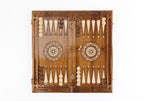 Handmade Walnut Chess and Backgammon Set with Ornamental Braid Pattern and Epoxy Resin, 60 cm - photo 9