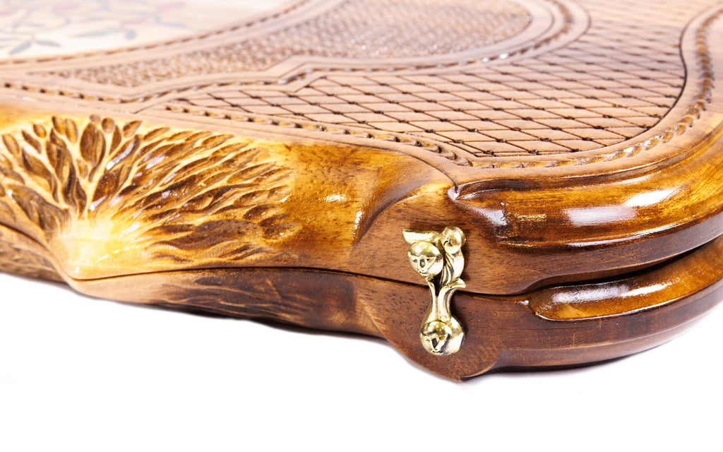 Handmade Walnut Backgammon Set with Pomegranate Tree and Ararat Outline, 60 cm - photo 11