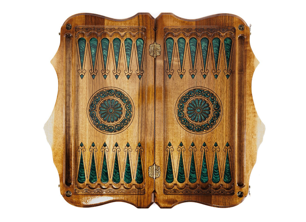 Handmade Walnut Backgammon Set with Pomegranate Tree and Ararat Outline, 60 cm - photo 9