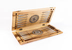 Handmade Walnut Backgammon Set with Hornbeam Inlay, 60 cm - photo 6