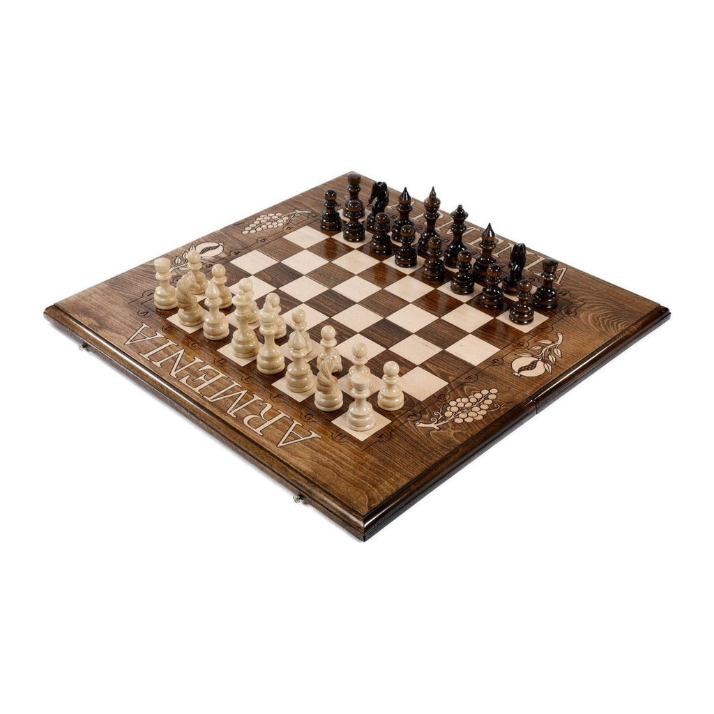 Handmade Wooden Chess and Backgammon Set, Classic Board, 60 cm (Model 31215)