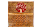 Handmade Walnut Backgammon Set with Epoxy Trees, 50 cm - photo 7