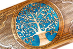 Handmade Walnut Backgammon Set with Epoxy Trees, 50 cm - photo 2