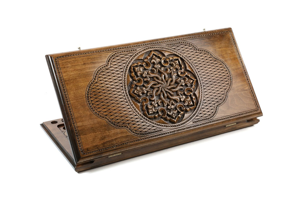 Handmade Wooden Backgammon Set with Armenian Ornament, 60 cm (Model 11235)