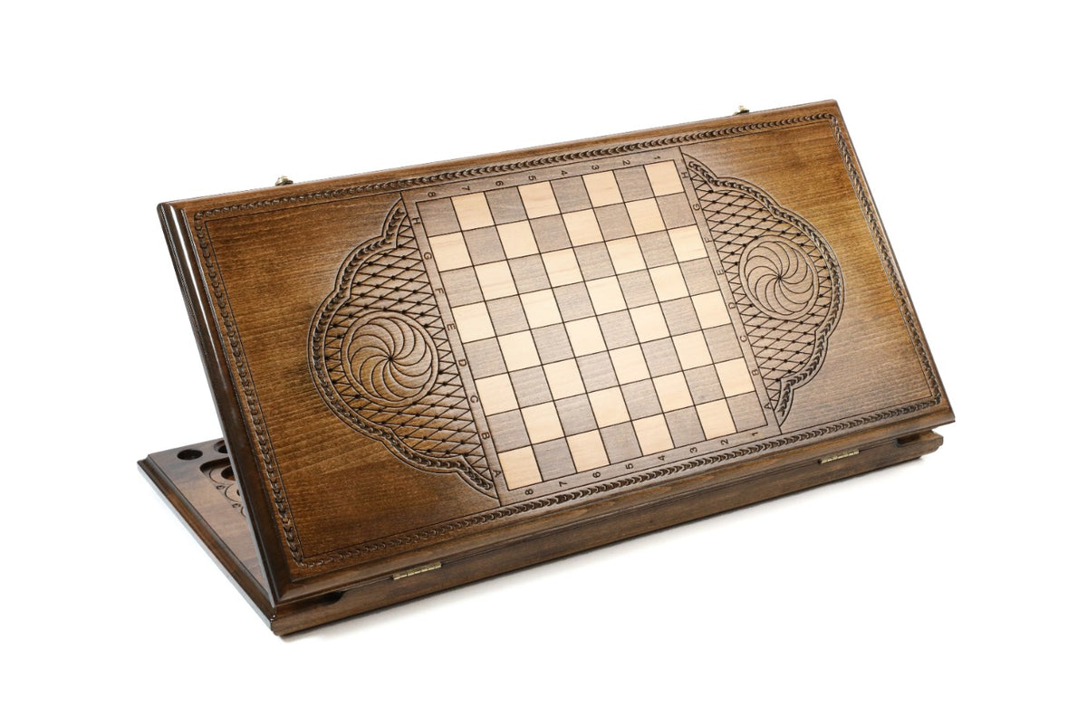 Handmade Wooden Backgammon Set with Armenian Ornament, 60 cm - photo 4