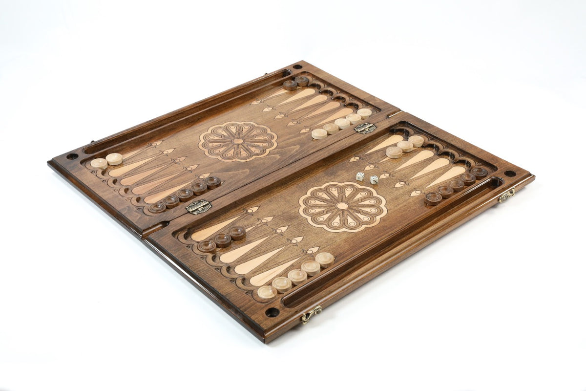 Handmade Wooden Backgammon Set with Armenian Ornament, 60 cm - photo 3