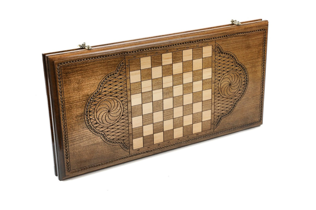 Handmade Wooden Backgammon Set with Armenian Ornament, 60 cm - photo 6