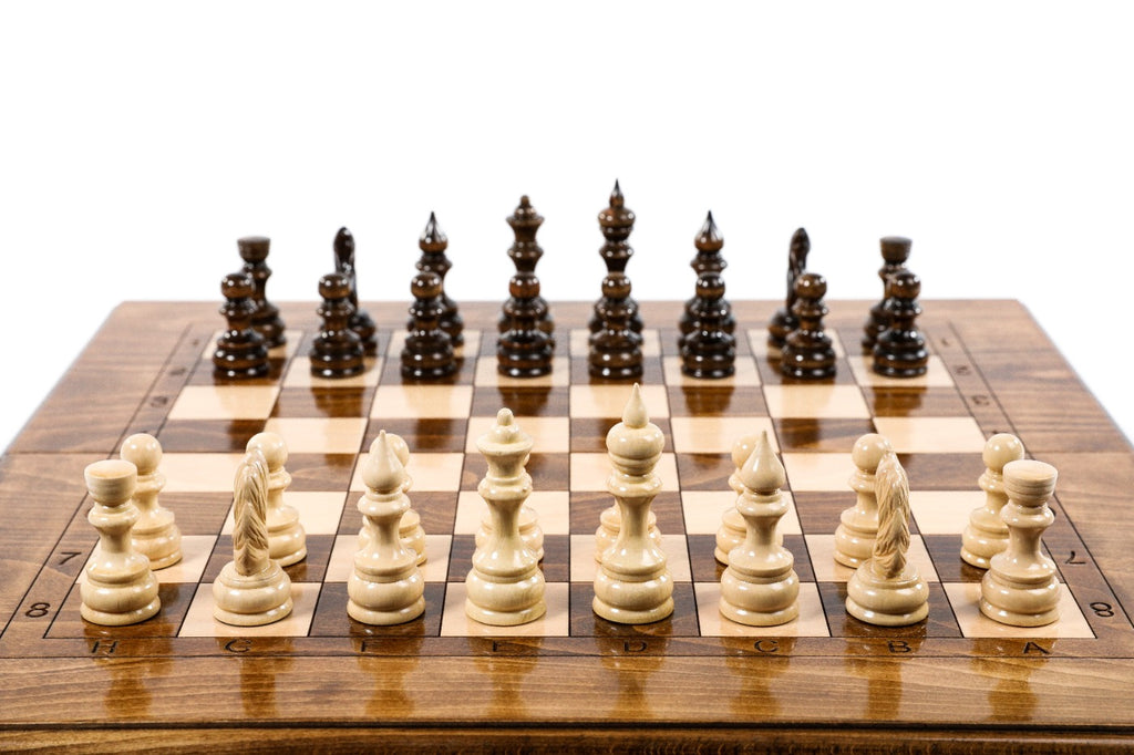 Handmade Walnut Chess and Backgammon Set, Classic Board, 60 cm - photo 4
