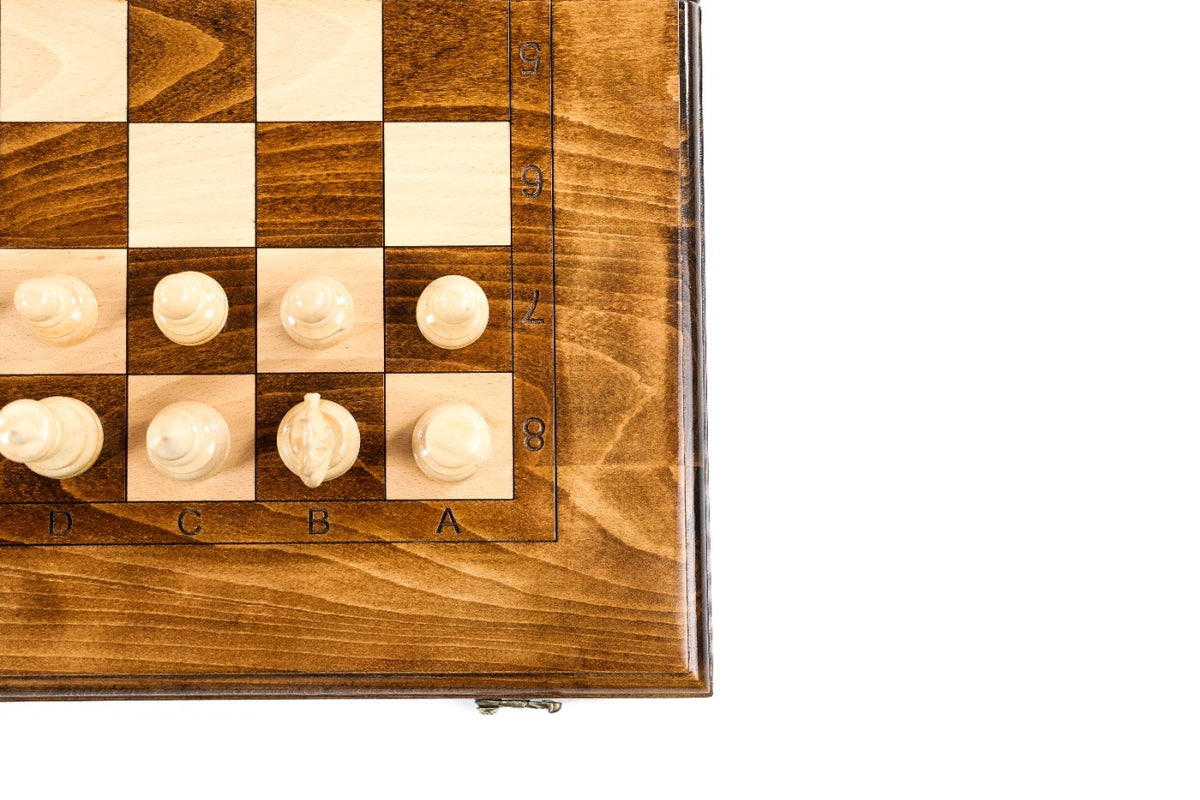 Handmade Walnut Chess and Backgammon Set, Classic Board, 60 cm - photo 11