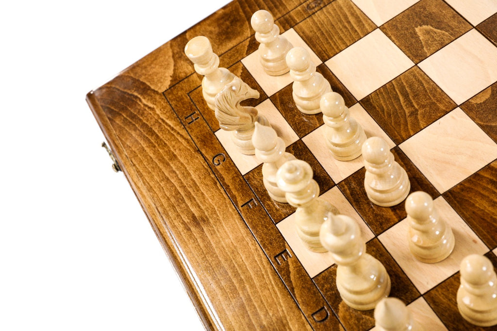 Handmade Walnut Chess and Backgammon Set, Classic Board, 60 cm - photo 5