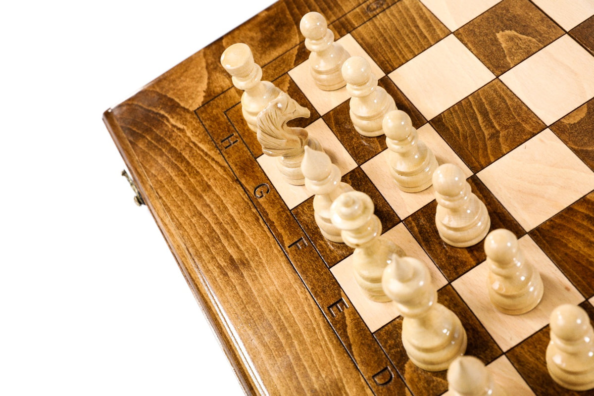 Handmade Walnut Chess and Backgammon Set, Classic Board, 60 cm - photo 5