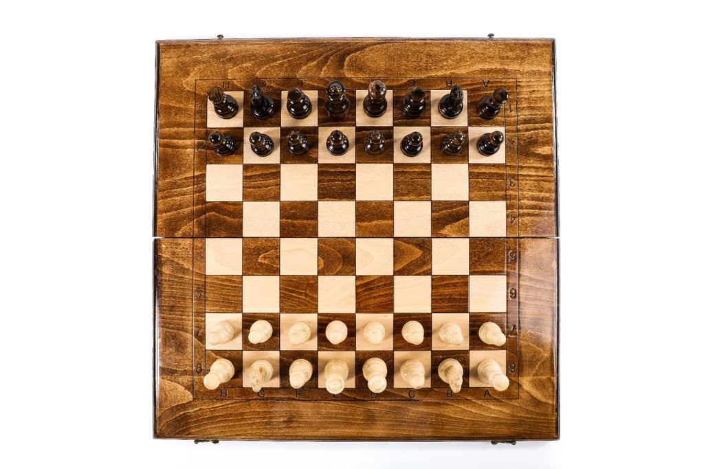 Handmade Walnut Chess and Backgammon Set, Classic Board, 60 cm - photo 6