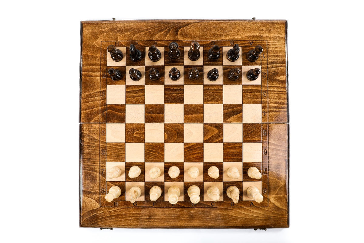 Handmade Walnut Chess and Backgammon Set, Classic Board, 60 cm - photo 6