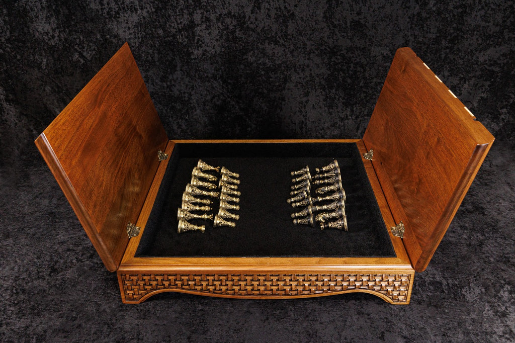 Handmade Walnut Box-Style Chess Set, 60 cm - photo 4