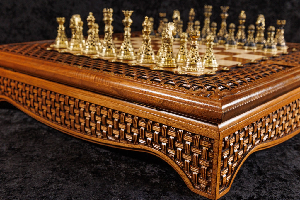 Handmade Walnut Box-Style Chess Set, 60 cm - photo 9