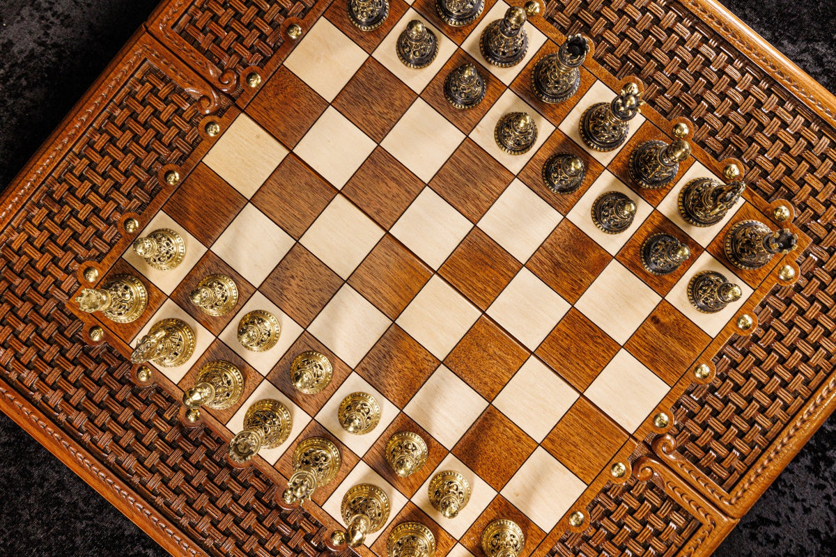Handmade Walnut Box-Style Chess Set, 60 cm - photo 5