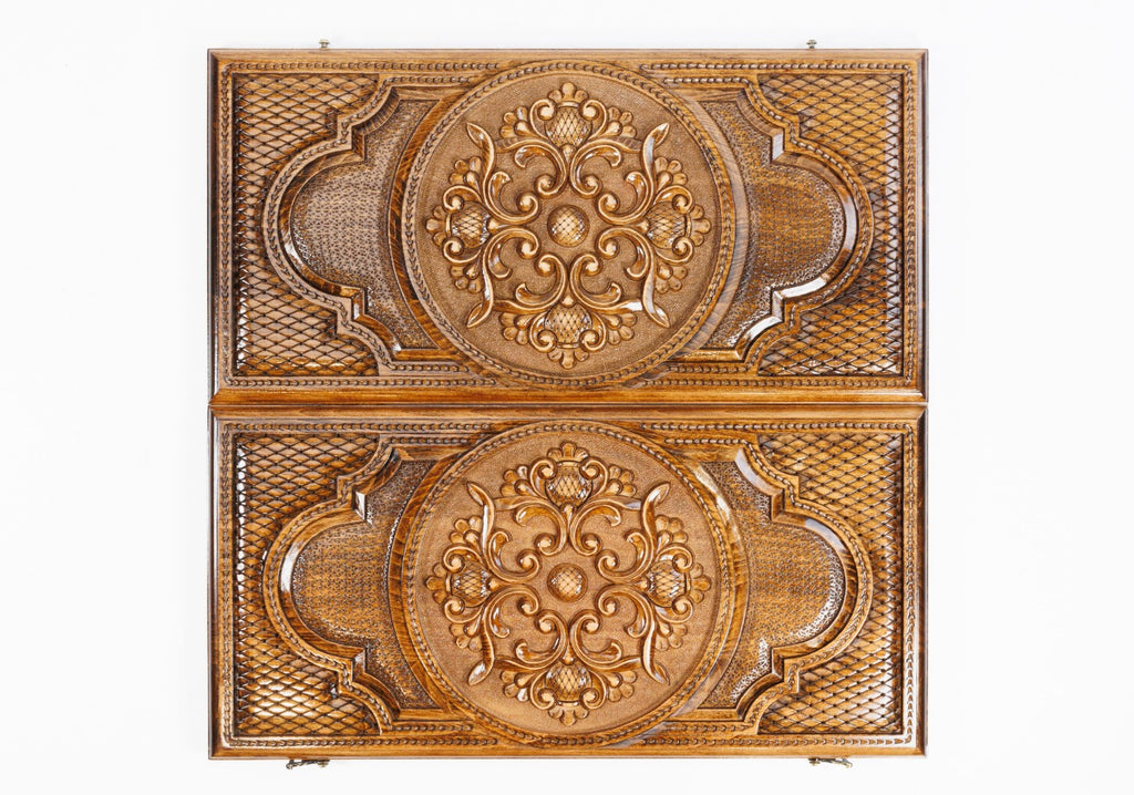 Handmade Wooden Two-Sided Backgammon Set with Armenian Ornament, 60 cm - photo 4